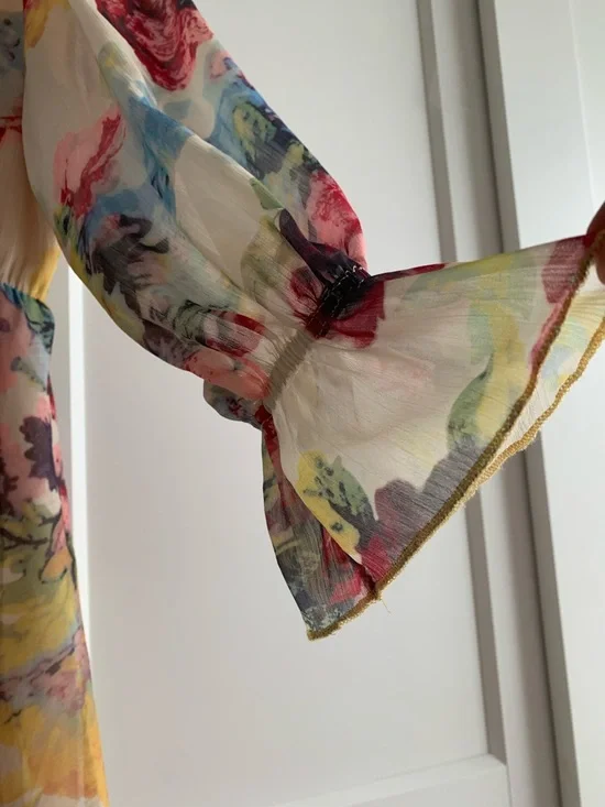 Zimmermann style O.P.T. Floral Ruffle Tie-Front Dress - Multicolor - Picture 12 of 16